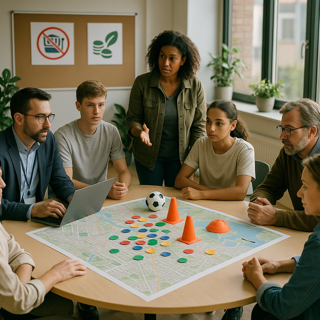 City, researchers, and citizens co-design inclusive social infrastructure with youth sports, prevention, sustainability.